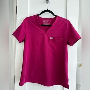 RARE!! FIGS Scrub Top- Dark Magenta Catarina One Pocket- S